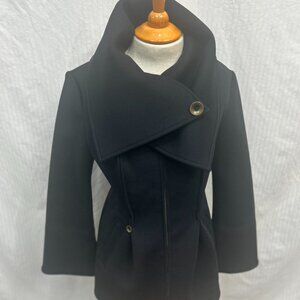 Black Pea coat with red lining